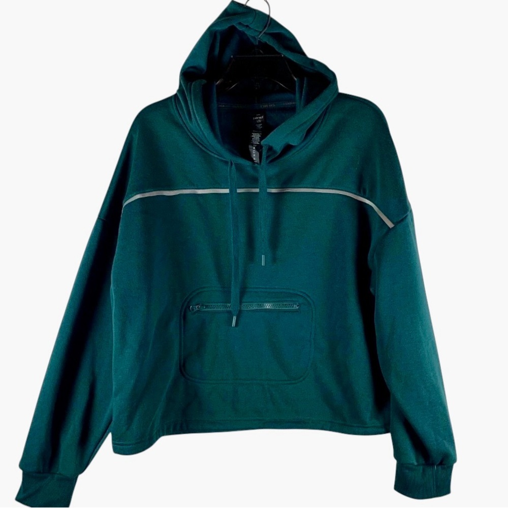 Hind Woman’s Hoodie Small Dark Teal Cotton Drawstring Long Sleeve Pullover